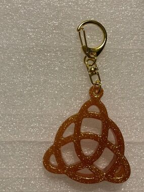 Gold Glitter Celtic Knot Key & Card Holder Charm